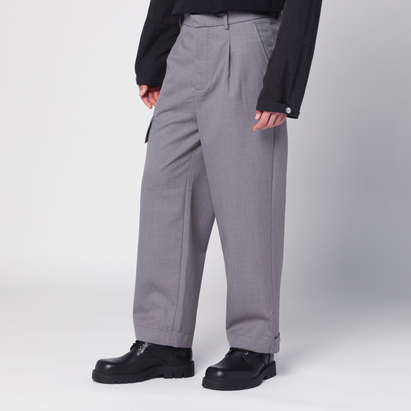 Peacemaker grey wool-blend trousers