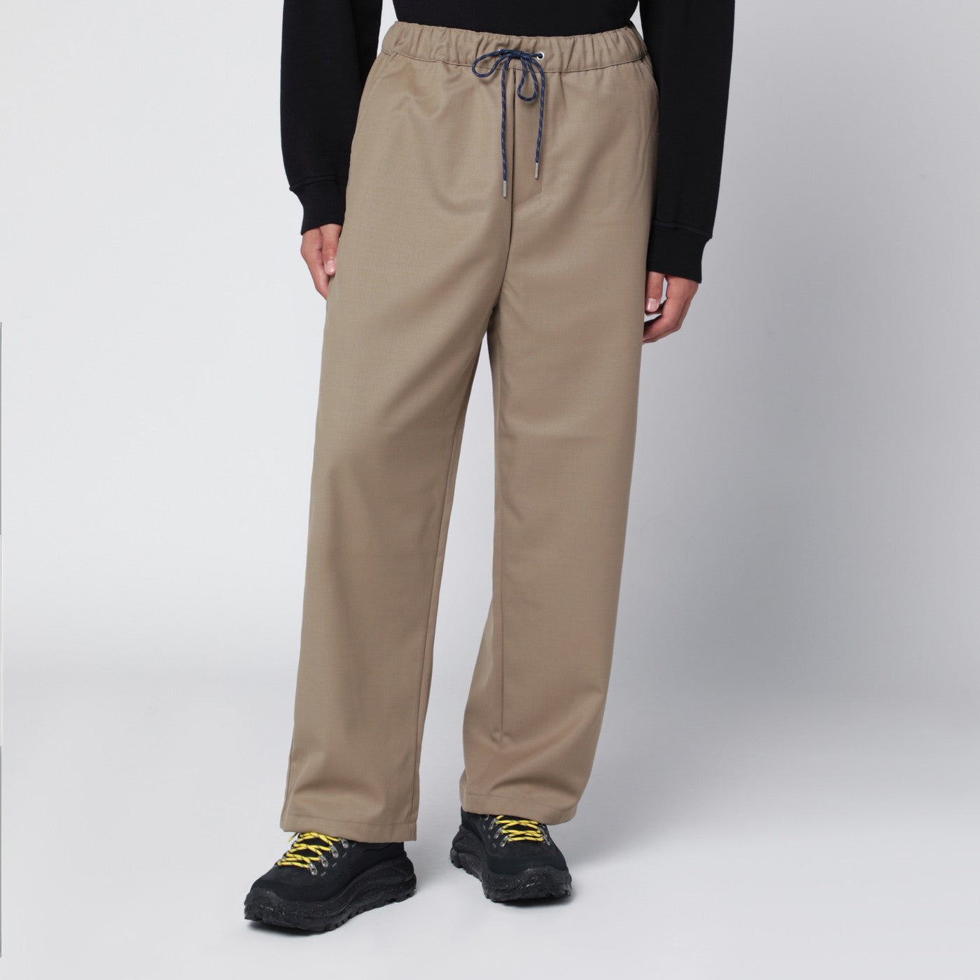 Beige Base Hose aus Wollmischung