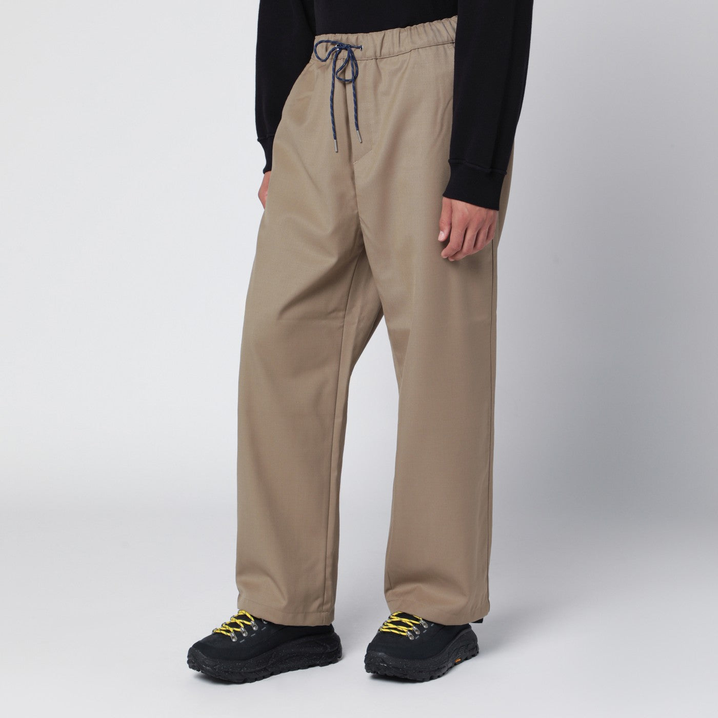 Beige Base Hose aus Wollmischung