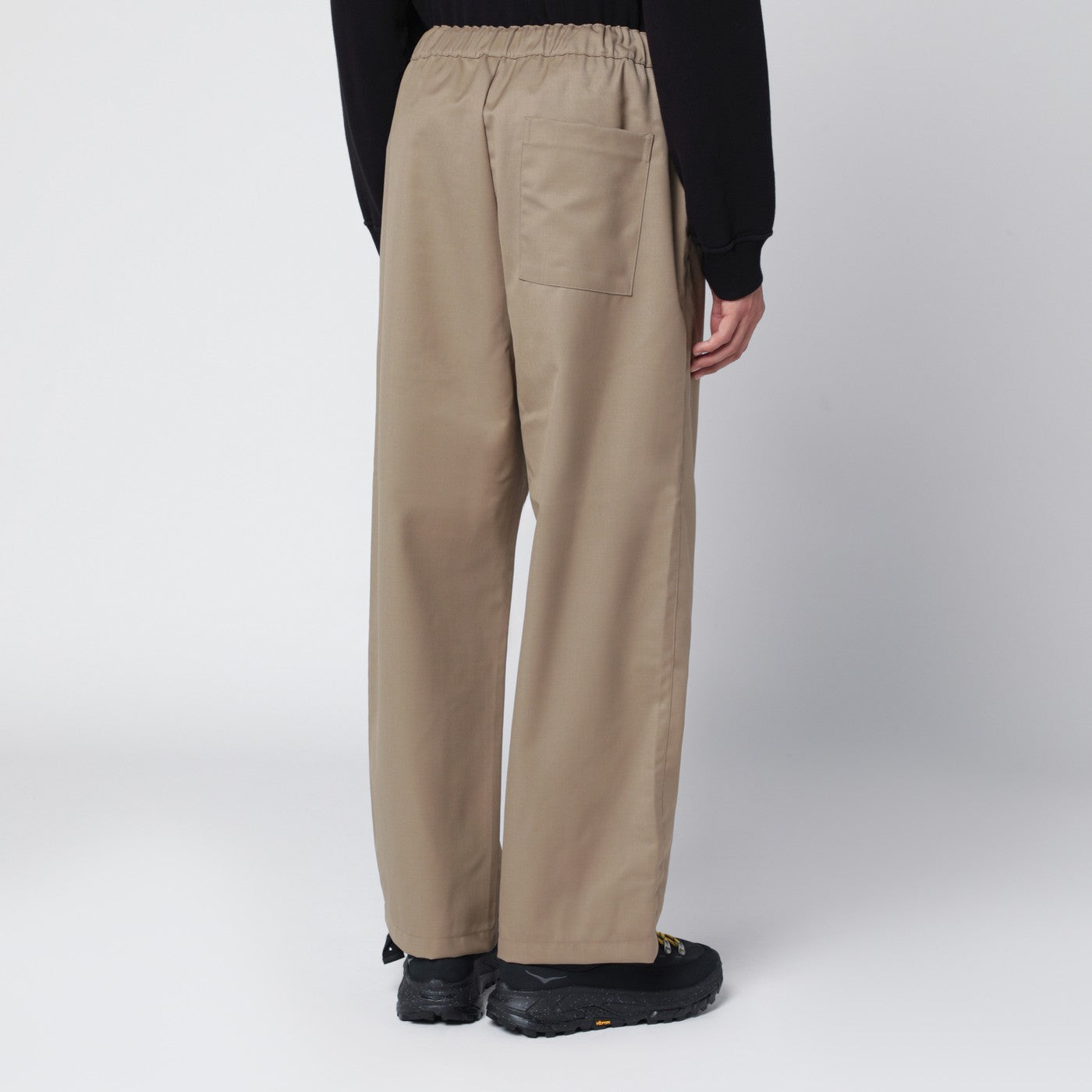 Beige Base Hose aus Wollmischung