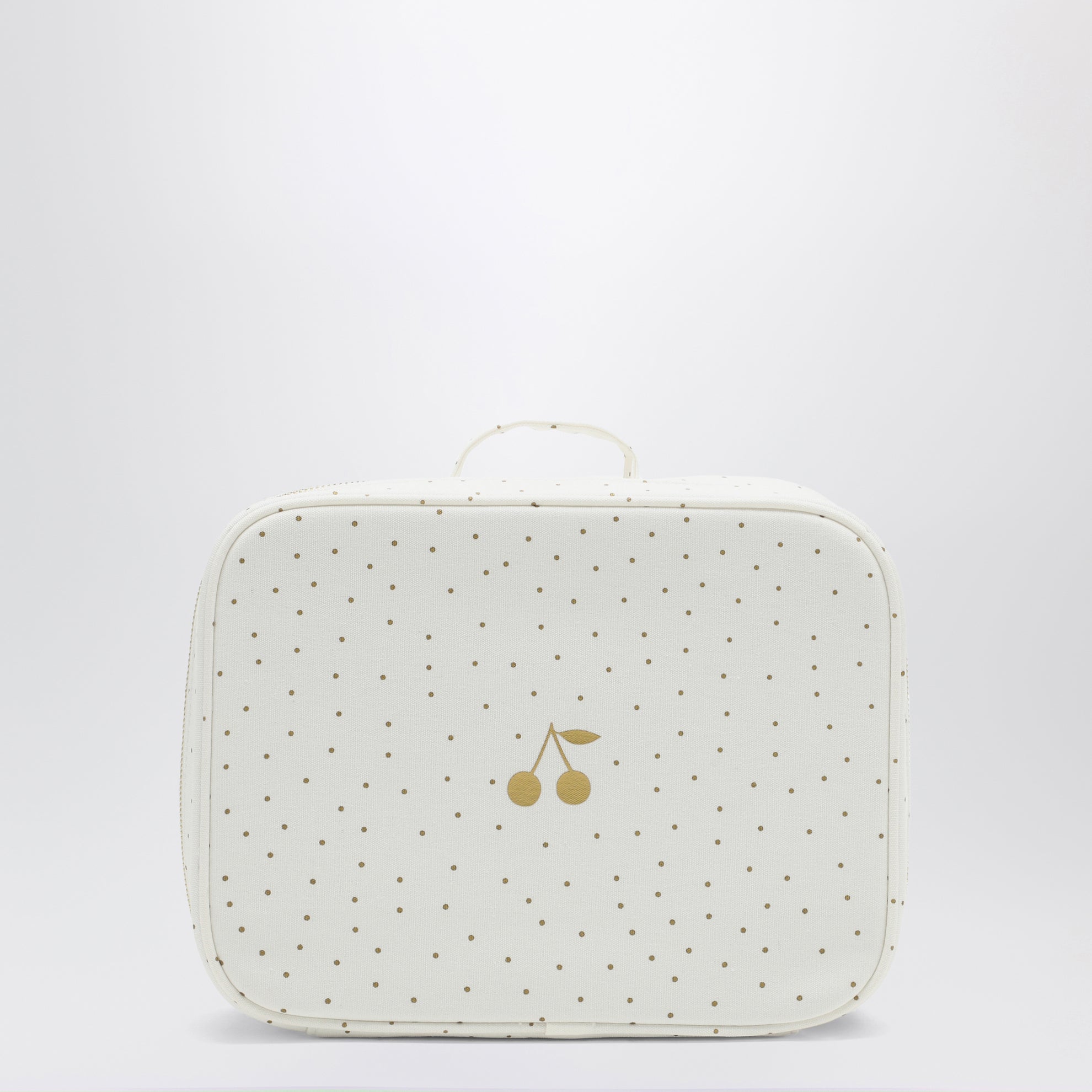 White/gold polka dot small roof box