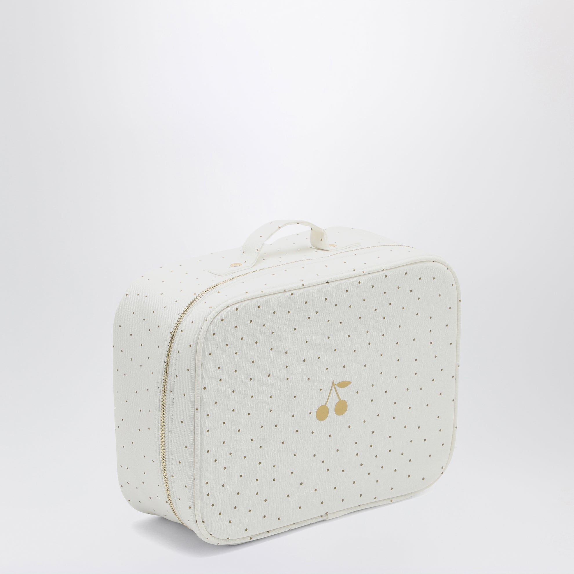 White/gold polka dot small roof box