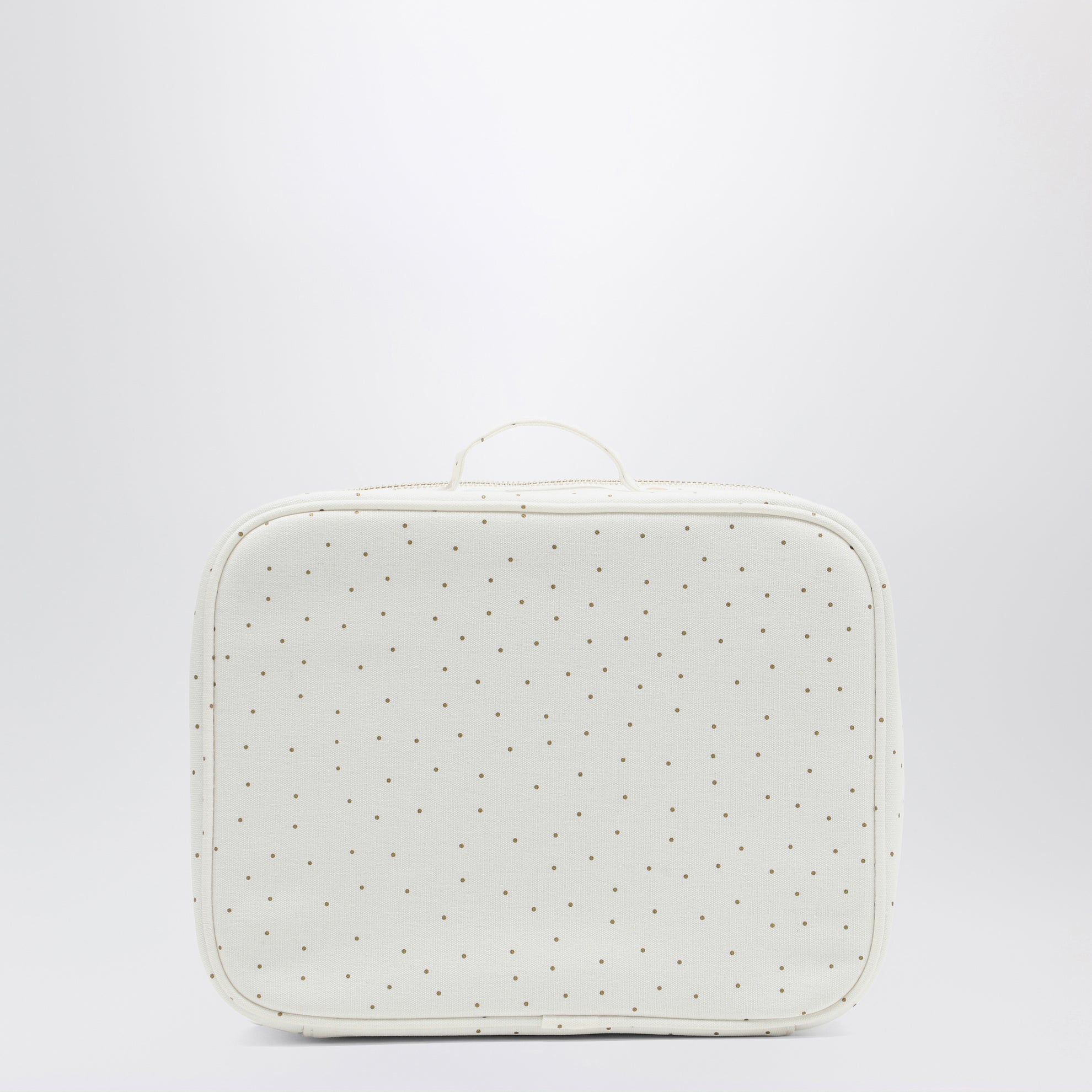 White/gold polka dot small roof box