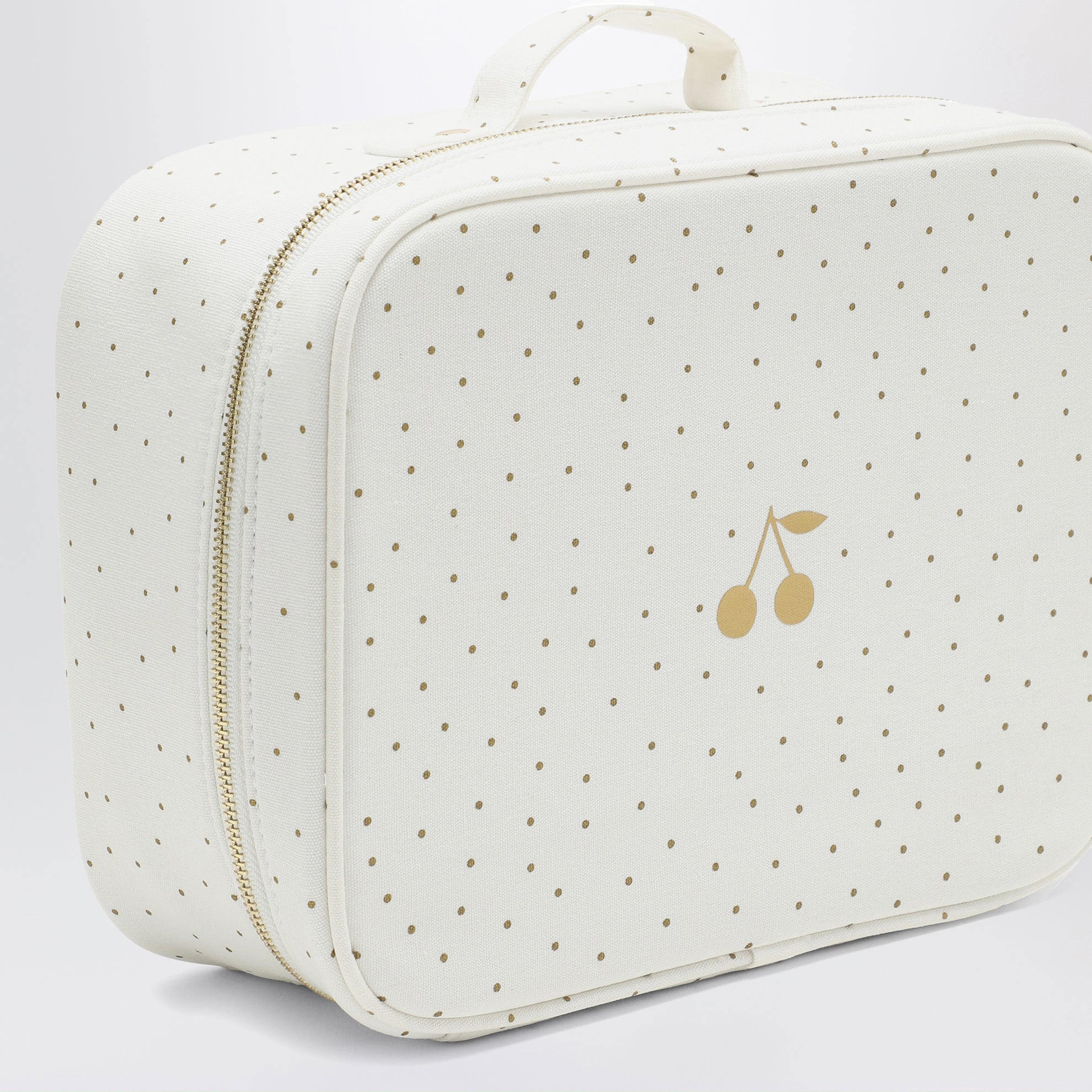 White/gold polka dot small roof box