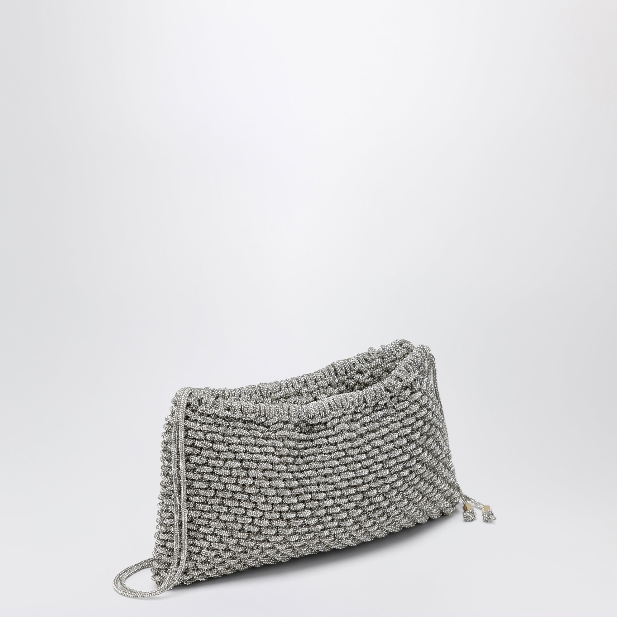 Penelope silver jewel bag with crystals