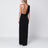 Abito bustier lungo nero in cady