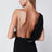 Abito bustier lungo nero in cady