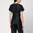Black T-shirt in linen and silk