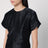 Black T-shirt in linen and silk