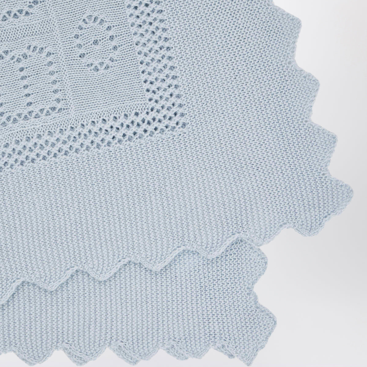 Scialle blu grigio in cotone e lana