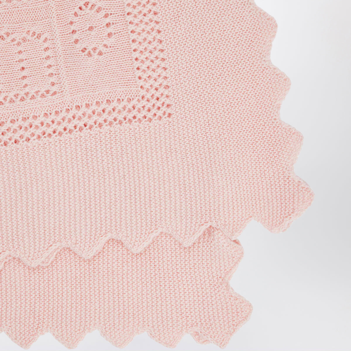 Châle en coton et laine rose pâle