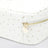 White beauty case with gold polka dots