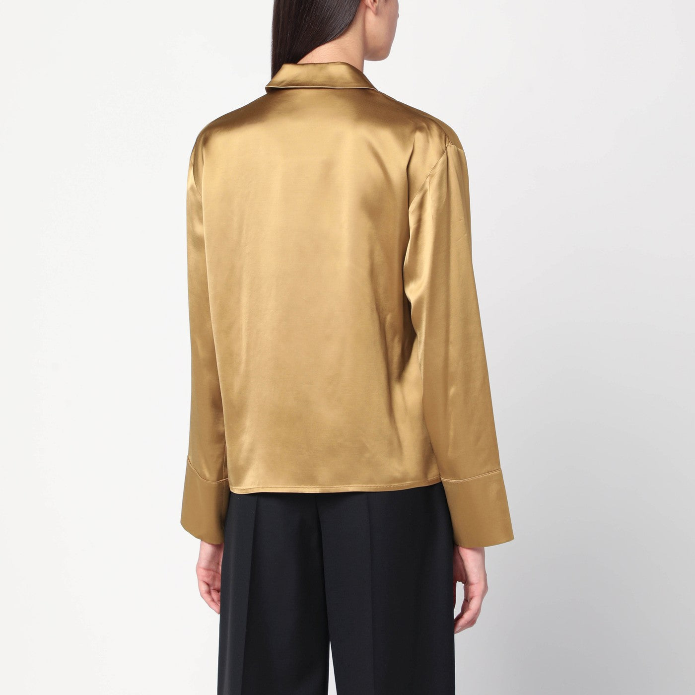 Ockerfarbene Satinbluse Persia