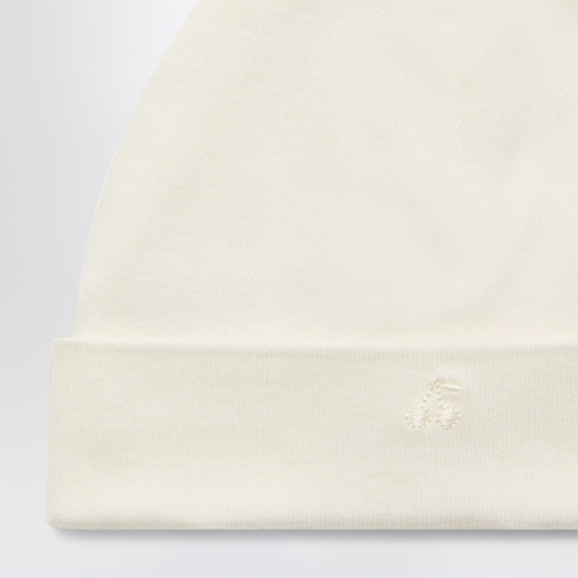 Milk white organic cotton beanie
