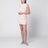 Mini-robe en bouclé avec col en dentelle rose