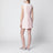 Mini-robe en bouclé avec col en dentelle rose