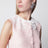 Mini-robe en bouclé avec col en dentelle rose
