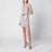 Mini abito color champagne con strass
