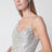 Mini abito color champagne con strass