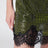 Crystal metallic knit miniskirt in green