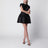 Mini-robe en taffetas à col noire