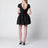 Mini-robe en taffetas à col noire