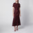 Abito midi in pizzo color borgogna