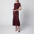 Abito midi in pizzo color borgogna