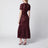 Abito midi in pizzo color borgogna