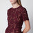 Abito midi in pizzo color borgogna