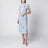 Tie-neck lace midi dress in blue