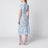 Robe midi à lien en dentelle au col bleu