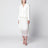 Robe midi à col châle en bouclé crème