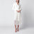 Robe midi à col châle en bouclé crème