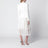 Robe midi à col châle en bouclé crème