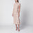 Robe midi brodée de fleurs à sequins rose