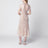 Robe midi brodée de fleurs à sequins rose