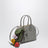 Mini-Bowlingtasche aus grauem, geprägtem Leder