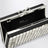 Silver crystal mesh clutch bag