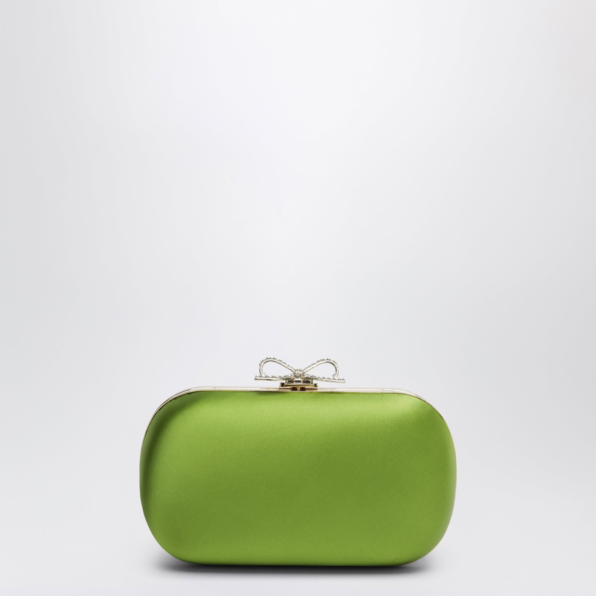 Pochette en satin vert