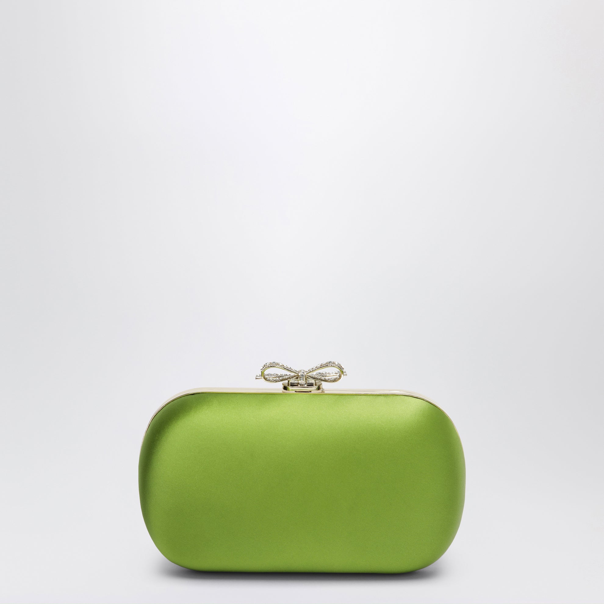 Pochette en satin vert