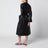 Ruelle belted coat in smooth black leather