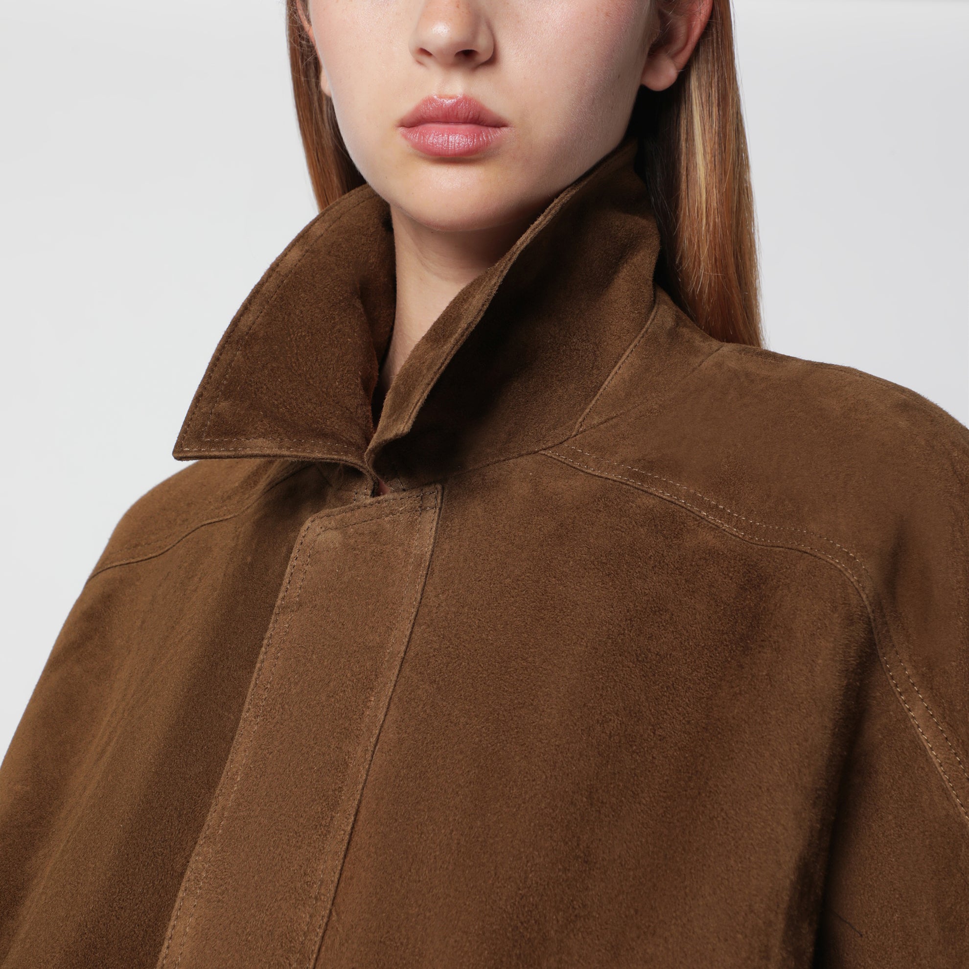 Bomber Dalma marrone in pelle scamosciata