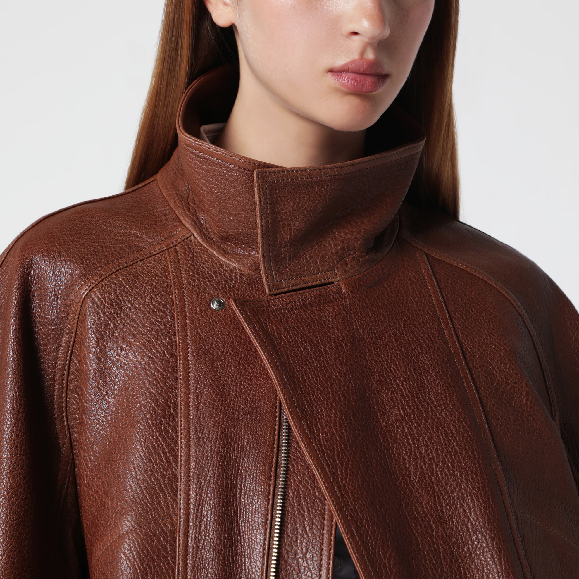 Giacca Ariste color terracotta in pelle