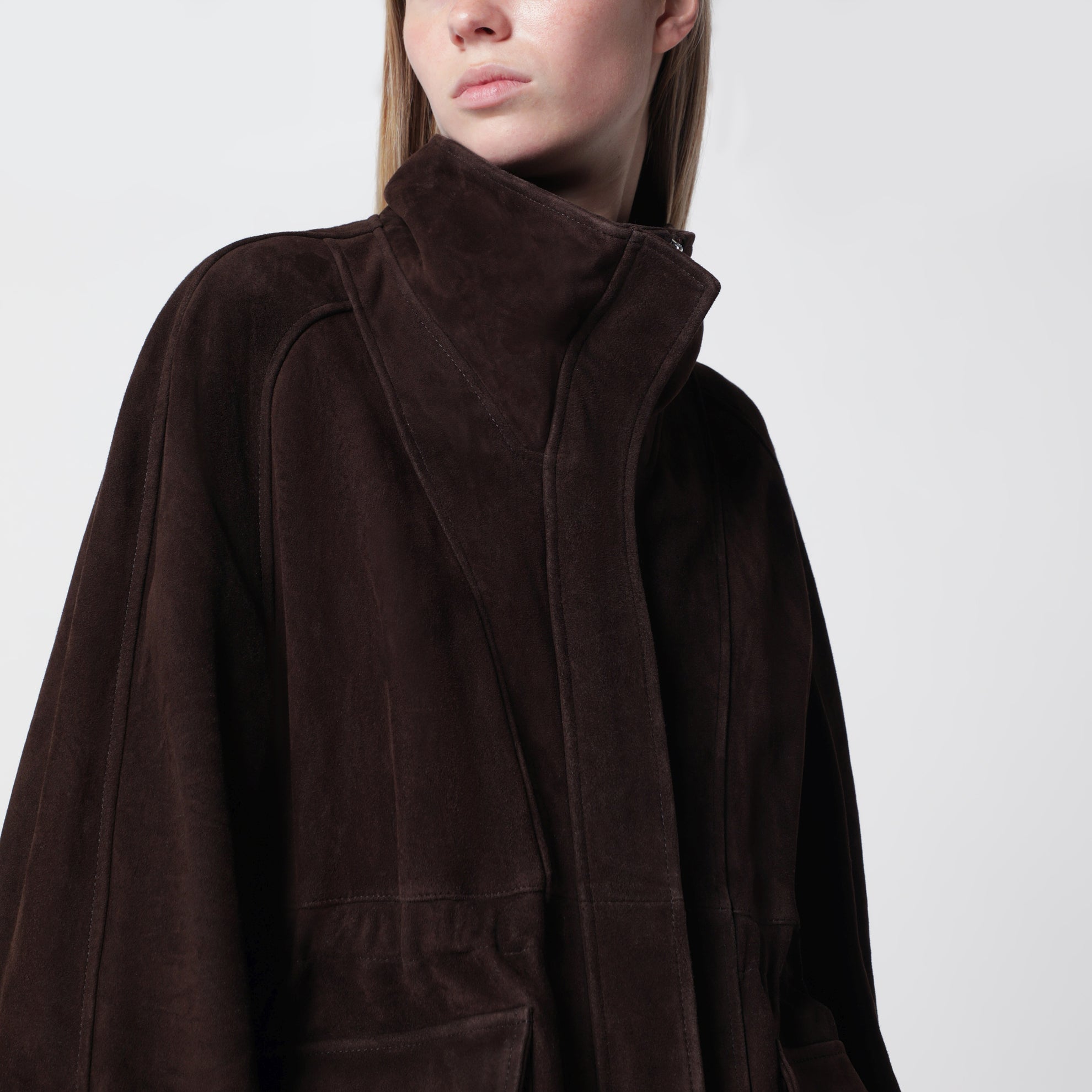 Giacca Quai Fluid marrone Mocha in suede