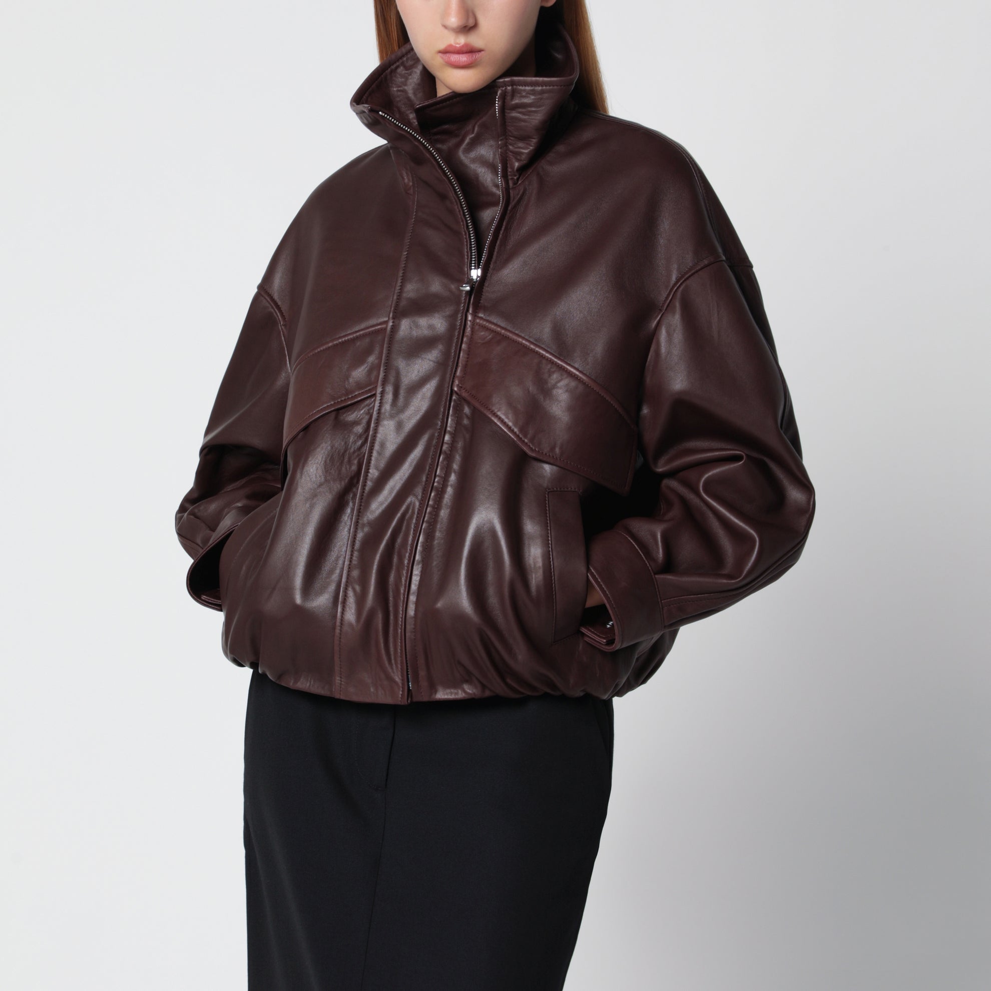 Bomber Roland marrone ebano in pelle