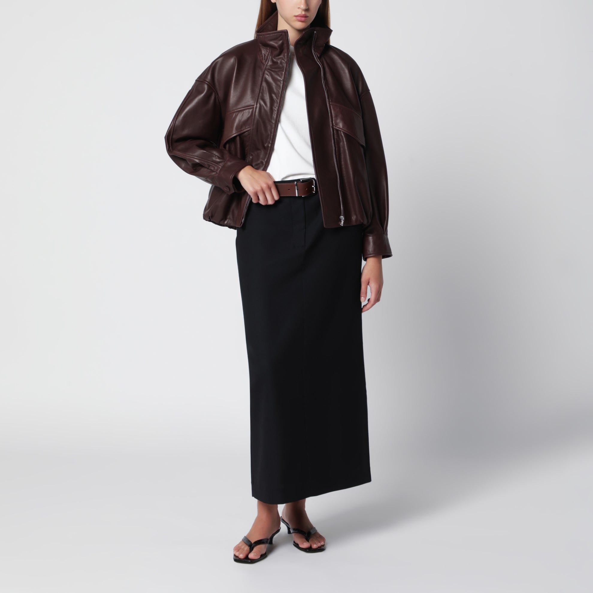 Bomber Roland marrone ebano in pelle