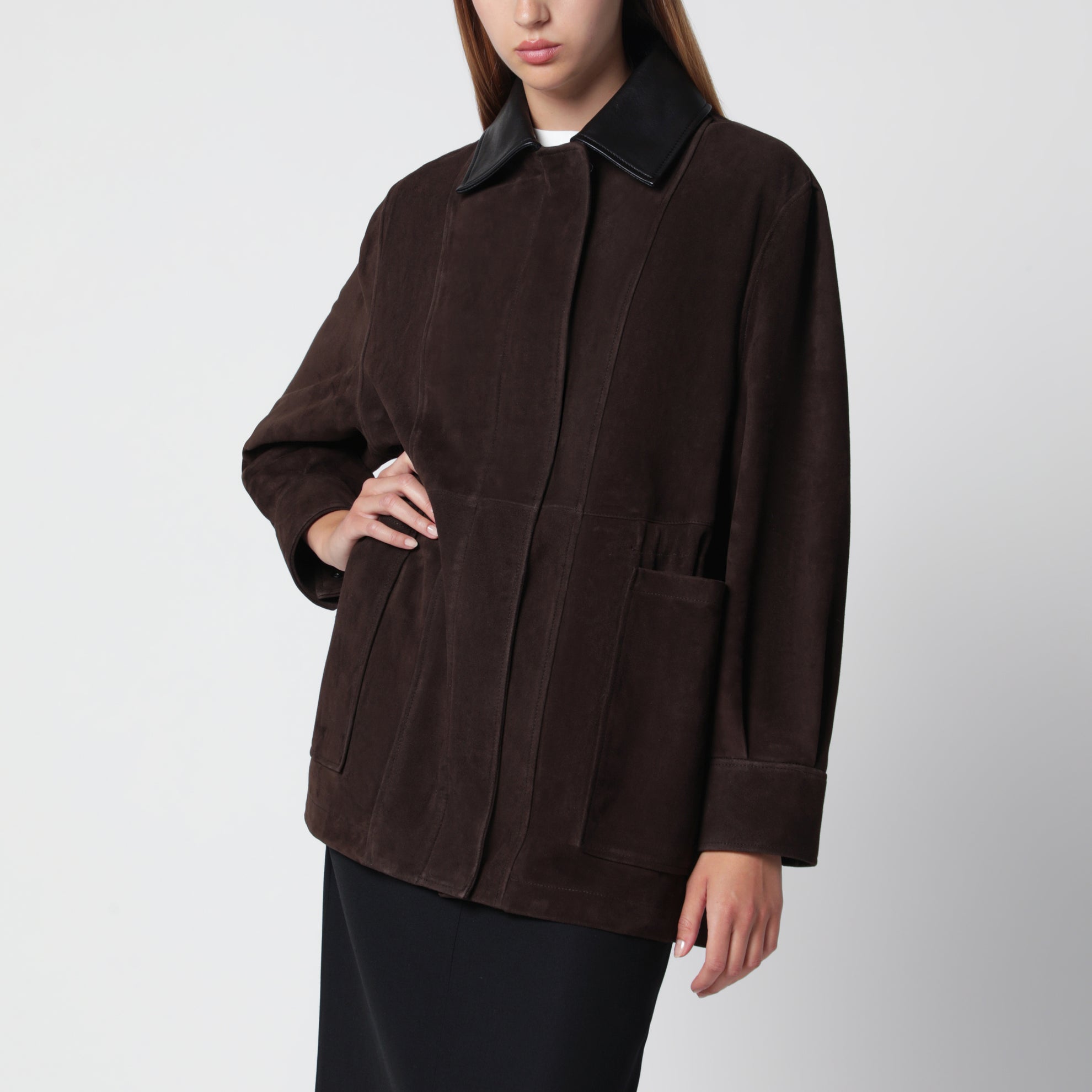Veste Grange en daim couleur Mocha