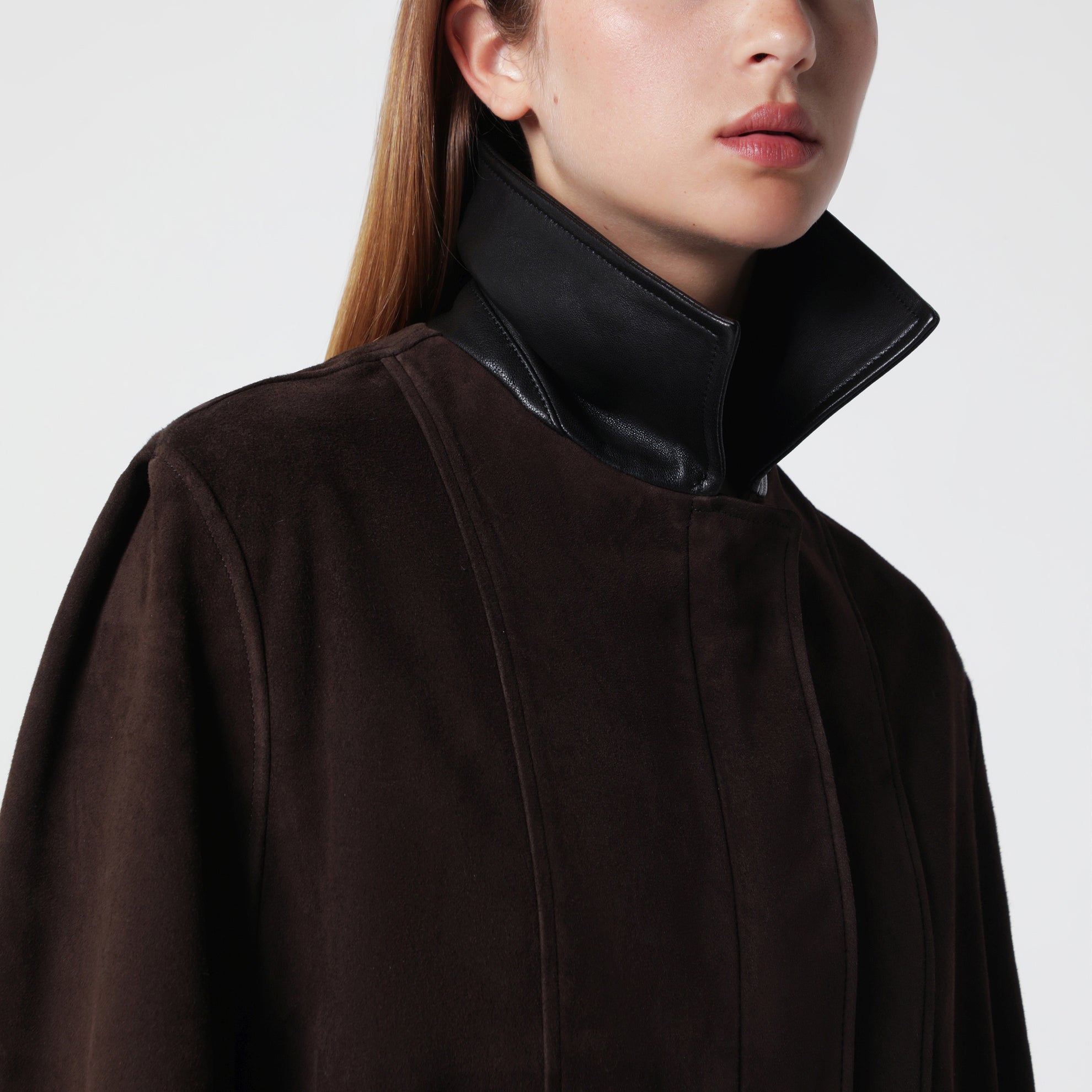 Veste Grange en daim couleur Mocha