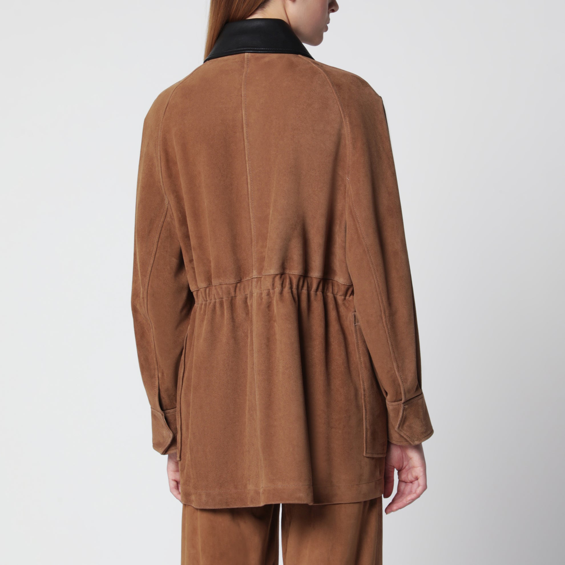 Veste Grange en daim couleur Tabac